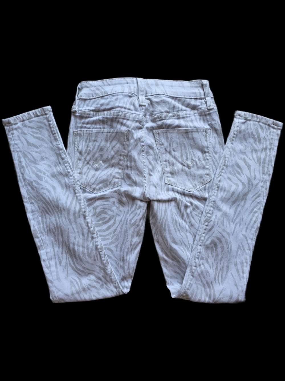 Hudson Jeans White & Light Gray Animal-Print Skinny Jeans Size 25